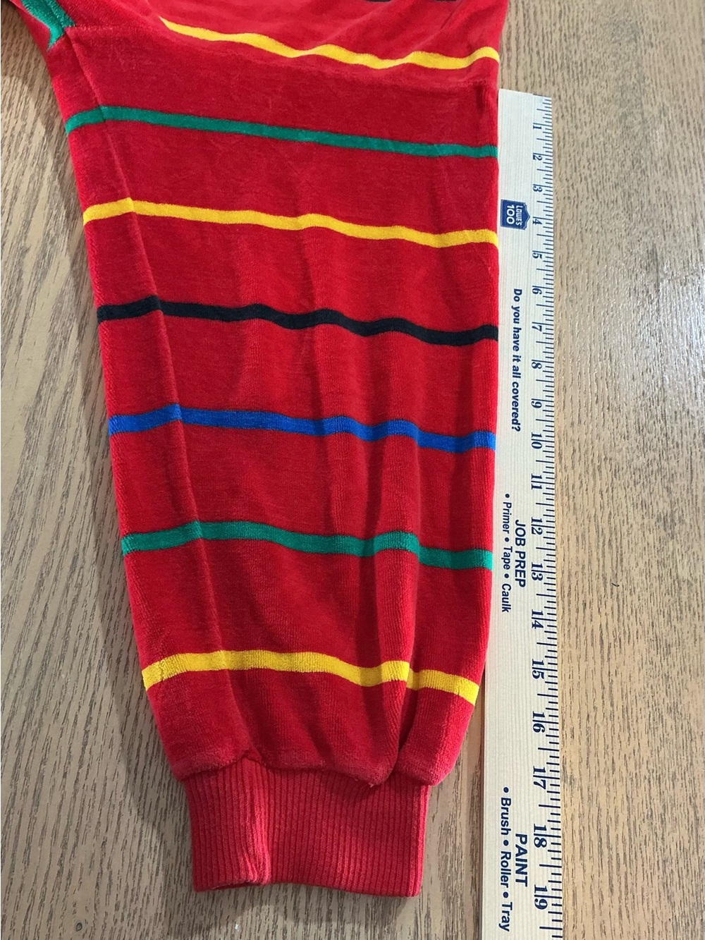 Vintage 80s Aileen II Velour Striped Sweater 26W/46 Red Multicolor - Picture 8 of 9